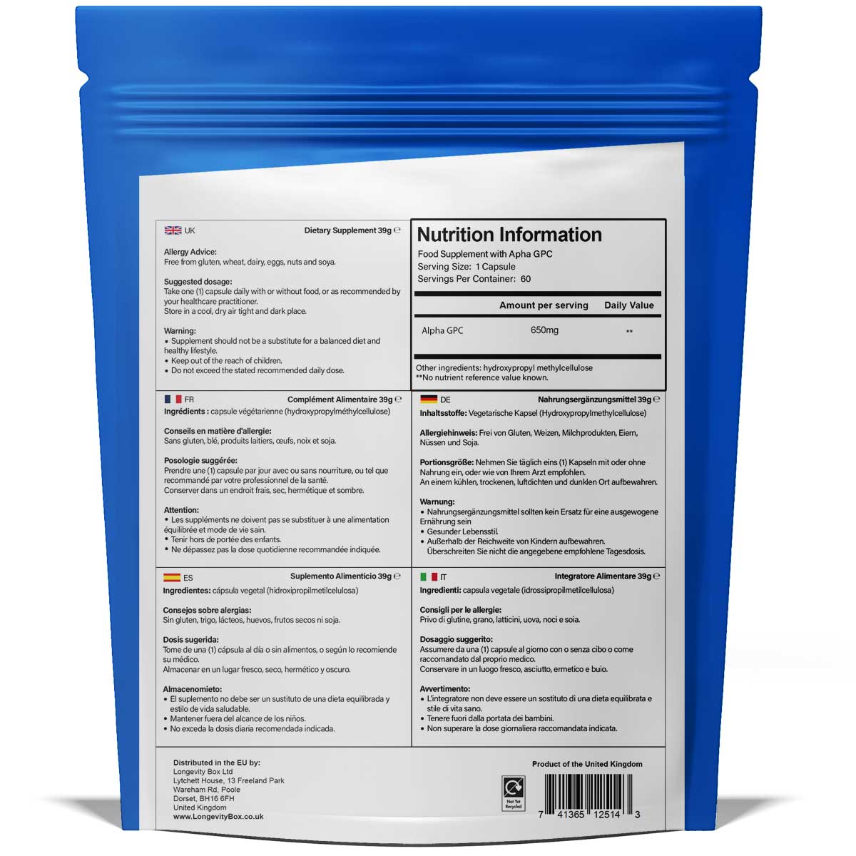 Alpha GPC Supplement - Longevity Box