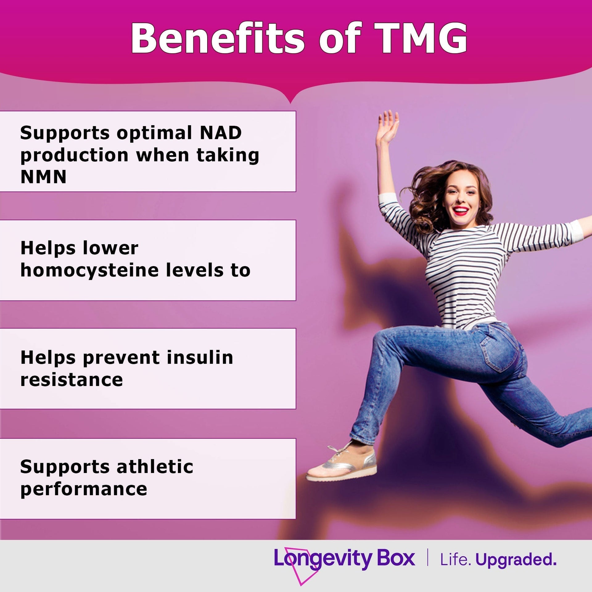 Pure TMG Supplement 30 x 500mg Capsules - Longevity Box