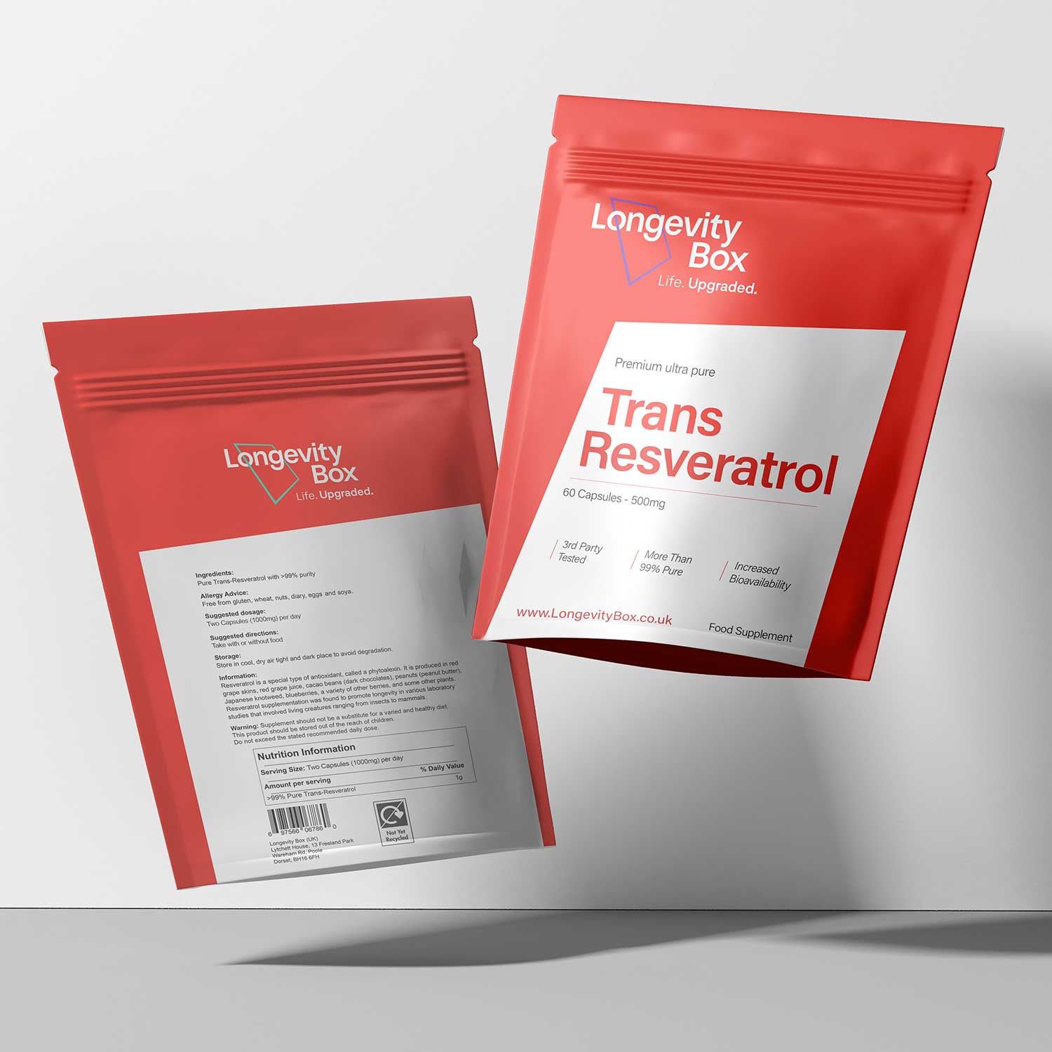 Pure Trans Resveratrol Supplement Capsules