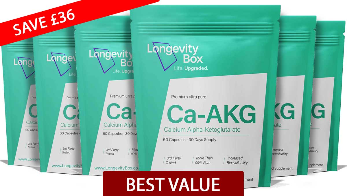 Pure Calcium Alpha - Ketoglutarate - CA - AKG Supplement - Longevity Box