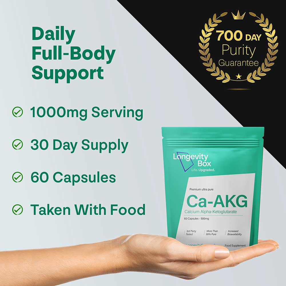 Pure Calcium Alpha - Ketoglutarate - CA - AKG Supplement - Longevity Box