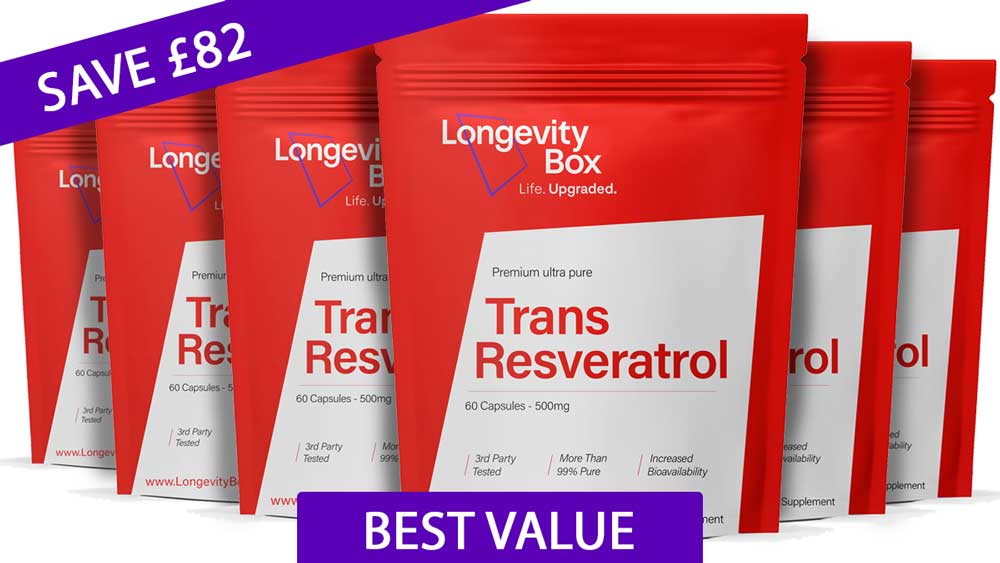 Pure Trans Resveratrol Supplement Capsules - Longevity Box