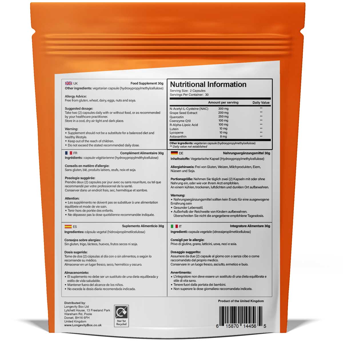 Ultimate 8 Antioxidant Complex - Longevity Box
